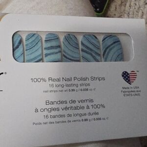 Blue Marble Nail Polish Strips